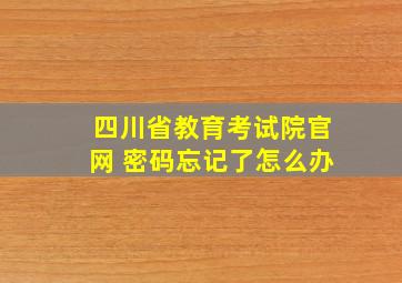 四川省教育考试院官网 密码忘记了怎么办